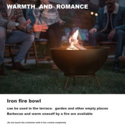 Chimenea Exterior, Chimenea De Hierro Fundido Chimenea Jardín Terraza Chimenea Exterior Jardín Chimenea, 59.94 X 30.99cm - Negro -Mano Mano Ventas 82113401 3