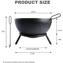 Chimenea Exterior, Chimenea De Hierro Fundido Chimenea Jardín Terraza Chimenea Exterior Jardín Chimenea, 59.94 X 30.99cm - Negro -Mano Mano Ventas 82113401 5