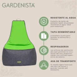 Gardenista Adulto Bean Bag Silla Para Exterior UV Protegido Cómodo Jardín Beanbags, Respaldo Alto Material Resistente Al Agua Para Piscina Deco, Reclinador Bean Bags Con Relleno, Vegetación -Mano Mano Ventas 82144209 5