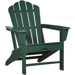 Outsunny Silla Adirondack Con Reposapiés Silla De Jardín De HDPE Con Reposabrazos Y Respaldo Alto Para Terraza Balcón Carga 120 Kg 78x135x95 Cm