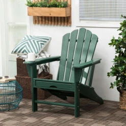 Outsunny Silla Adirondack Con Reposapiés Silla De Jardín De HDPE Con Reposabrazos Y Respaldo Alto Para Terraza Balcón Carga 120 Kg 78x135x95 Cm -Mano Mano Ventas 82684152 3