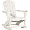 Outsunny Silla Mecedora De Jardín Mecedora Para Exterior De Estilo Adirondack De HDPE Para Balcón Terraza Patio Carga 120 Kg 73,5x93x91,5 Cm Blanco