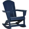 Outsunny Silla Mecedora De Jardín Mecedora Para Exterior De Estilo Adirondack De HDPE Para Balcón Terraza Patio Carga 120 Kg 73,5x93x91,5 Cm Azul