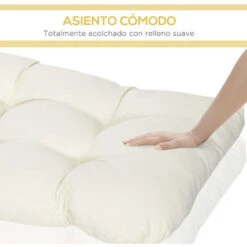 Outsunny Cojín Para Banco De 2 Plazas 110x48x8 Cm Cojín Rectangular Para Interiores Y Exteriores Lavable Con 8 Puntadas Y Asiento Cómodo Para Sillas -Mano Mano Ventas 82895231 5