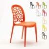 Silla Cocina Bar Jardín Apilable Diseño WEDDING Holes Messina Color: Naranja