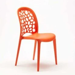 Silla Cocina Bar Jardín Apilable Diseño WEDDING Holes Messina Color: Naranja 7 Silla Cocina Bar Jardín Apilable Diseño WEDDING Holes Messina Color: Naranja -Mano Mano Ventas 8360571 3