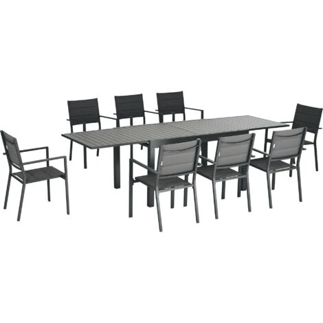 Outsunny Conjunto Muebles De Jardín 9 Piezas Juego De Muebles Para Terraza Con Mesa Extensible Y 8 Sillas Apilables Marco De Aluminio 135-270x89x74 Cm 1 Outsunny Conjunto Muebles De Jardín 9 Piezas Juego De Muebles Para Terraza Con Mesa Extensible Y 8 Sillas Apilables Marco De Aluminio 135-270x89x74 Cm
