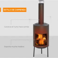 Outsunny Chimenea De Jardín Estufa De Terraza De Metal Chimenea De Patio Con Cámara De Fuego Atizador Para Camping Al Aire Libre 30x30x105 Cm 8 Outsunny Chimenea De Jardín Estufa De Terraza De Metal Chimenea De Patio Con Cámara De Fuego Atizador Para Camping Al Aire Libre 30x30x105 Cm -Mano Mano Ventas 83742852 4