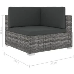 Set De Muebles De Jardín 6 Pzas Y Cojines Ratán Sintético Gris VidaXL -Mano Mano Ventas 83822163 3