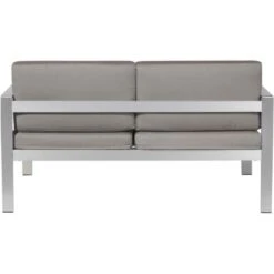 Sofá De Jardín Gris Oscuro De Aluminio 2 Plazas Con Cojines Salerno -Mano Mano Ventas 8434982 5