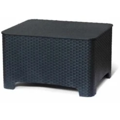 Mesa Baja, Contenedor Para Cojines, Ideal Para Jardín Y Espacios Exteriores Raffaello