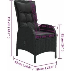 Juego De Comedor Para Jardín 3 Piezas Ratán Sintético Negro VidaXL -Mano Mano Ventas 85549516 3