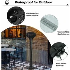 Funda Para Calentador Eléctrico De Patio - Impermeable - Tela Oxford 420D - Totalmente Resistente A La Intemperie - Con Cremallera Y Cordón Ajustable - A Prueba De Viento -Mano Mano Ventas 85662065 3