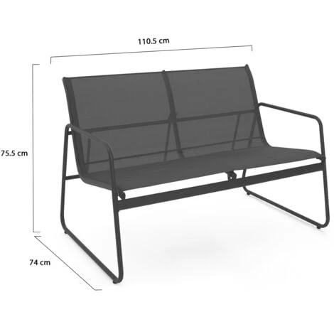 Conjunto De Muebles De Jardín MALAGA - 4 Plazas Con Sofá, Sillones Y Mesa Gris Antracita 4 Conjunto De Muebles De Jardín MALAGA - 4 Plazas Con Sofá, Sillones Y Mesa Gris Antracita - Imagen 4