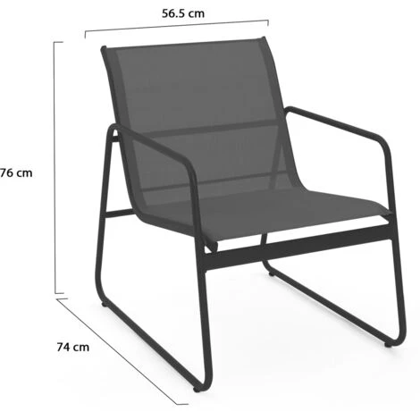 Conjunto De Muebles De Jardín MALAGA - 4 Plazas Con Sofá, Sillones Y Mesa Gris Antracita 5 Conjunto De Muebles De Jardín MALAGA - 4 Plazas Con Sofá, Sillones Y Mesa Gris Antracita - Imagen 5