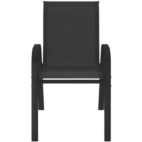 Sillas Apilables De Jardin 6 Unidades De Metal Y Textileno Negro LYMA 3 Sillas Apilables De Jardin 6 Unidades De Metal Y Textileno Negro LYMA - Imagen 3