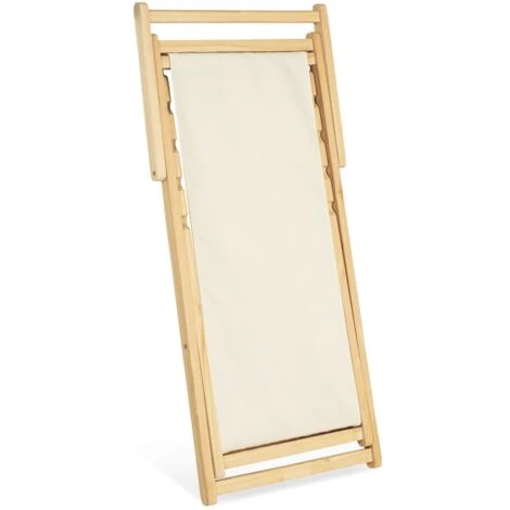 Juego De 2 Sillas De Madera, Tumbonas Plegable De Playa Con Lona Crudo 4 Juego De 2 Sillas De Madera, Tumbonas Plegable De Playa Con Lona Crudo - Imagen 4