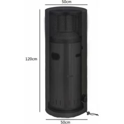 MINKUROW Cubierta Para Calentador De Patio, Resistente A La Intemperie, Cubierta Para Calentador De Exterior, Resistente Al Polvo Y Al Viento, Para Exteriores, Redonda, 50 X 50 X 120 Cm, Color Platead -Mano Mano Ventas 85702620 3