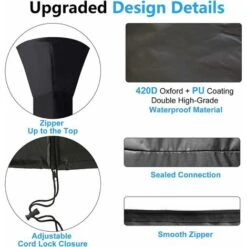 MINKUROW Cubierta Para Calentador De Patio, 210d Oxford Cubierta Impermeable Para Calentador De Patio, Cubierta Para Calentador De Patio Al Aire Libre A Prueba De Polvo Y Viento (226x85x48cm) -Mano Mano Ventas 85702645 3