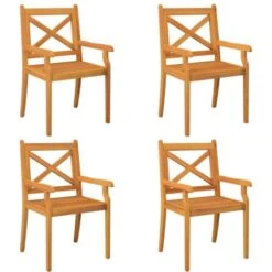 Sillas De Comedor De Jardín 4 Uds Madera Maciza De Acacia VidaXL