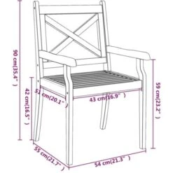 Sillas De Comedor De Jardín 4 Uds Madera Maciza De Acacia VidaXL -Mano Mano Ventas 85746602 3