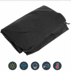 Cubierta Para Hoguera De 1,2 M, Cubierta Para Calentador De Patio Al Aire Libre, Resistente Al Agua, Resistente, Protección UV Contra La Lluvia Y El Sol, Negro (1 Pieza) -Mano Mano Ventas 85995695 3