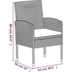 Set De Comedor De Jardín 7 Pzas Y Cojines Ratán Sintético Negro VidaXL 7 Set De Comedor De Jardín 7 Pzas Y Cojines Ratán Sintético Negro VidaXL -Mano Mano Ventas 86389747 3