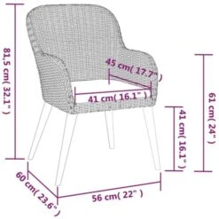 Juego De Comedor Para Jardín 7 Piezas Con Cojines Marrón VidaXL -Mano Mano Ventas 86389755 3