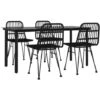 Juego De Comedor De Jardín 5 Piezas Ratán Sintético Negro VidaXL