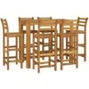 Juego De Comedor Para Jardín 7 Piezas Madera Maciza Acacia VidaXL
