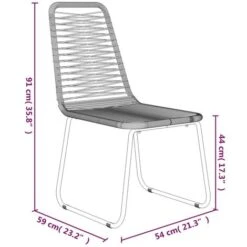 Juego De Comedor Para Jardín 5 Piezas Negro VidaXL -Mano Mano Ventas 86390119 3