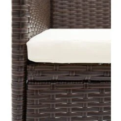 Juego De Comedor De Jardín 5 Piezas Con Cojines Marrón Y Negro VidaXL -Mano Mano Ventas 86429172 5