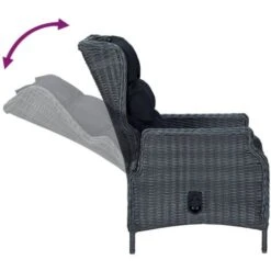 Set De Comedor Para Jardín 7 Piezas Ratán Sintético Gris Oscuro VidaXL -Mano Mano Ventas 86429319 5