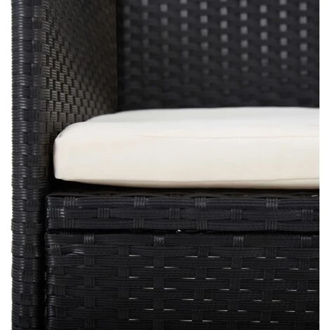 Juego De Comedor De Jardín 7 Piezas Con Cojines Negro VidaXL 5 Juego De Comedor De Jardín 7 Piezas Con Cojines Negro VidaXL - Imagen 5