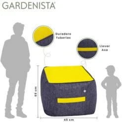 Gardenista - Puf Escabel Grande Para Uso En Interiores Y Exteriores Suave Y Cómodo Bolsa De Frijoles Resistente Al Agua Para Jardín Y Piscina, Oro De Oro -Mano Mano Ventas 86861164 3