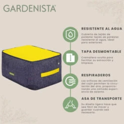 Gardenista - Puf Escabel Grande Para Uso En Interiores Y Exteriores Suave Y Cómodo Bolsa De Frijoles Resistente Al Agua Para Jardín Y Piscina, Oro De Oro -Mano Mano Ventas 86861164 5