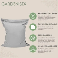 Gardenista Sofá Rectangular Extragrande Bean Bag Para Exterior/interior Resistente Al Agua Y Cómodo BeanBag Para Jardín Y Piscina, Harbour Mist -Mano Mano Ventas 86861169 5