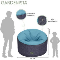 Gardenista - Bean Bag Redondo Para Exterior E Interior, Saco De Frijoles Para Juegos, Saco De Frijoles Resistente Al Agua Junto A La Piscina Para Relajación Y Comodidad, Verde Azulado -Mano Mano Ventas 86861171 3