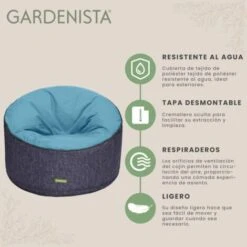Gardenista - Bean Bag Redondo Para Exterior E Interior, Saco De Frijoles Para Juegos, Saco De Frijoles Resistente Al Agua Junto A La Piscina Para Relajación Y Comodidad, Verde Azulado -Mano Mano Ventas 86861171 5