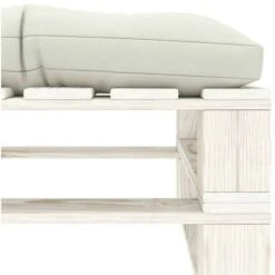 Hommoo Otomana De Palés Para Jardín Madera Con Cojín Beige -Mano Mano Ventas 86981694 4