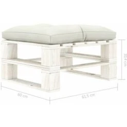 Hommoo Otomana De Palés Para Jardín Madera Con Cojín Beige -Mano Mano Ventas 86981694 5
