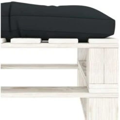 Hommoo Otomana De Palés Para Jardín Madera Con Cojín Gris Antracita -Mano Mano Ventas 86985557 4