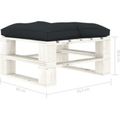 Hommoo Otomana De Palés Para Jardín Madera Con Cojín Gris Antracita -Mano Mano Ventas 86985557 5