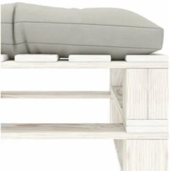 Hommoo Otomana De Palés Para Jardín Madera Con Cojín Gris Taupe -Mano Mano Ventas 86988078 4