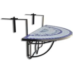 Hommoo Mesa De Balcón Colgante De Mosaico Azul Y Blanco -Mano Mano Ventas 86989077 3