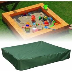 RHAFAYRE Funda Arenero 120x120 Cm Funda Impermeable Protección UV 70% Protección Para Arenero Oxford Con Cordón, Verde