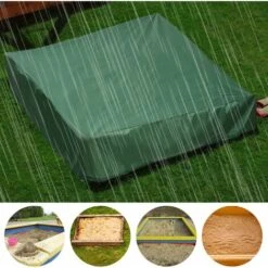 RHAFAYRE Funda Arenero 120x120 Cm Funda Impermeable Protección UV 70% Protección Para Arenero Oxford Con Cordón, Verde -Mano Mano Ventas 87204875 3