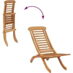 Silla De Jardín Plegable Madera Maciza De Teca 50x90x69 Cm VidaXL -Mano Mano Ventas 87542257 5