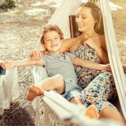 Hamaca De Jardín Con Borlas Elegantes Hamaca De Macramé Para 2 Personas Con Bolsa De Transporte Para Patio, Patio, Exterior E Interior Carga 450 Lb -Mano Mano Ventas 87669248 3