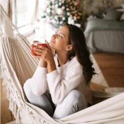 Hamaca De Jardín Con Borlas Elegantes Hamaca De Macramé Para 2 Personas Con Bolsa De Transporte Para Patio, Patio, Exterior E Interior Carga 450 Lb -Mano Mano Ventas 87669248 5